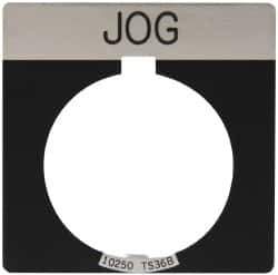 Eaton Cutler-Hammer - Square, Legend Plate - Jog - Black Background, 30-1/2mm Hole Diameter - Exact Tool & Supply