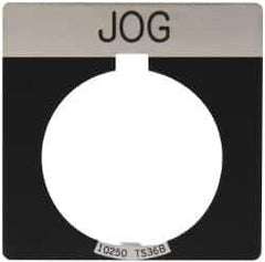 Eaton Cutler-Hammer - Square, Legend Plate - Jog - Black Background, 30-1/2mm Hole Diameter - Exact Tool & Supply