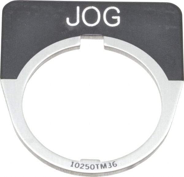 Eaton Cutler-Hammer - Half Round, Legend Plate - Jog - Black Background, 30-1/2mm Hole Diameter - Exact Tool & Supply