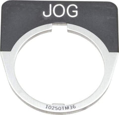 Eaton Cutler-Hammer - Half Round, Legend Plate - Jog - Black Background, 30-1/2mm Hole Diameter - Exact Tool & Supply