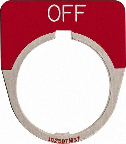 Eaton Cutler-Hammer - Half Round, Legend Plate - Off - Red Background, 30-1/2mm Hole Diameter - Exact Tool & Supply