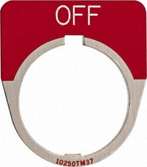 Eaton Cutler-Hammer - Half Round, Legend Plate - Off - Red Background, 30-1/2mm Hole Diameter - Exact Tool & Supply