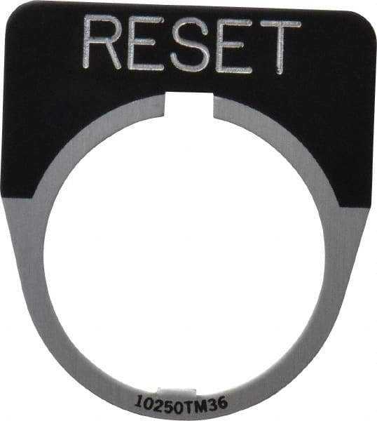 Eaton Cutler-Hammer - Half Round, Legend Plate - Reset - Black Background, 30-1/2mm Hole Diameter - Exact Tool & Supply