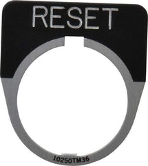 Eaton Cutler-Hammer - Half Round, Legend Plate - Reset - Black Background, 30-1/2mm Hole Diameter - Exact Tool & Supply