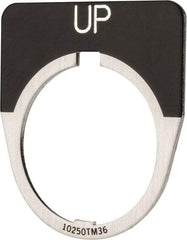 Eaton Cutler-Hammer - Half Round, Legend Plate - Up - Black Background, 30-1/2mm Hole Diameter - Exact Tool & Supply
