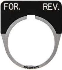 Eaton Cutler-Hammer - Half Round, Legend Plate - For-Rev - Black Background, 30-1/2mm Hole Diameter - Exact Tool & Supply