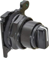 Eaton Cutler-Hammer - 30-1/2mm Mount Hole, 3 Position, Knob Operated, Selector Switch Only - Black, Maintained (MA), Corrosion Resistant, Oil and Watertight - Exact Tool & Supply