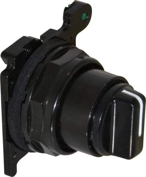 Eaton Cutler-Hammer - 30-1/2mm Mount Hole, 3 Position, Knob Operated, Selector Switch Only - Black, Maintained (MA) - Momentary (MO), Corrosion Resistant, Oil and Watertight - Exact Tool & Supply