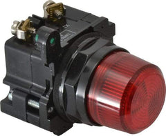 Eaton Cutler-Hammer - 120 VAC Red Lens Incandescent Indicating Light - Corrosion Resistant, Oiltight, Watertight - Exact Tool & Supply