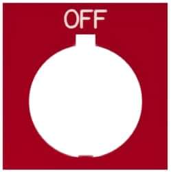 Eaton Cutler-Hammer - Square, Legend Plate - Off - Red Background, 30-1/2mm Hole Diameter, 1.77 Inch Square - Exact Tool & Supply