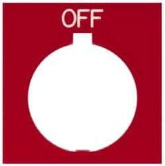 Eaton Cutler-Hammer - Square, Legend Plate - Off - Red Background, 30-1/2mm Hole Diameter, 1.77 Inch Square - Exact Tool & Supply