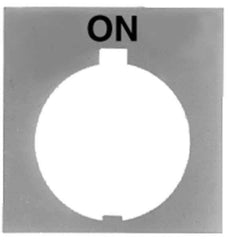 Eaton Cutler-Hammer - Square, Legend Plate - On - Black Background, 30-1/2mm Hole Diameter, 1.77 Inch Square - Exact Tool & Supply