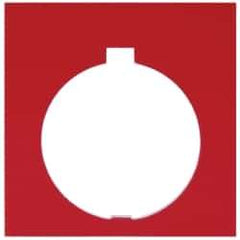 Eaton Cutler-Hammer - Square, Plastic Legend Plate - Blank - Black and Red Background, White Letters, 30-1/2mm Hole Diameter, 1.77 Inch Square - Exact Tool & Supply