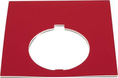 Eaton Cutler-Hammer - Square, Plastic Legend Plate - Blank - Black and Red Background, White Letters, 30-1/2mm Hole Diameter, 2.19 Inch Square - Exact Tool & Supply