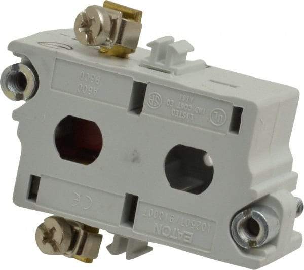 Eaton Cutler-Hammer - NC, 0.5 Amp, Electrical Switch Contact Block - 120 VAC/VDC, Pressure Terminal, 30-1/2mm Hole, For Use with E34 Operators, Standard 10250T - Exact Tool & Supply