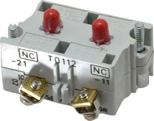 Eaton Cutler-Hammer - 2NC, 0.5 Amp, Electrical Switch Contact Block - 120 VAC/VDC, Pressure Terminal, 30-1/2mm Hole, For Use with E34 Operators, Standard 10250T - Exact Tool & Supply