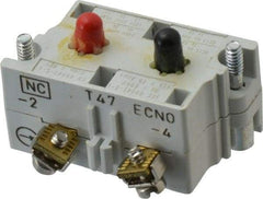 Eaton Cutler-Hammer - NO/NC, 0.5 Amp, Electrical Switch Contact Block - 120 VAC/VDC, Pressure Terminal, 30-1/2mm Hole, For Use with E34 Operators, Standard 10250T - Exact Tool & Supply