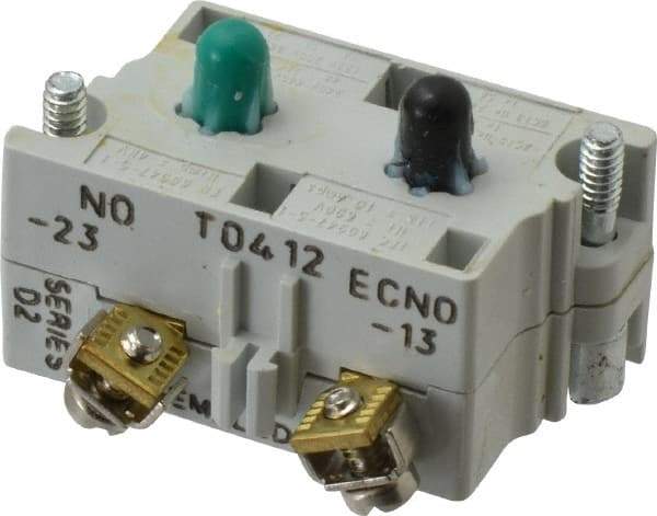 Eaton Cutler-Hammer - 2NO, 0.5 Amp, Electrical Switch Contact Block - 120 VAC/VDC, Pressure Terminal, 30-1/2mm Hole, For Use with E34 Operators, Standard 10250T - Exact Tool & Supply