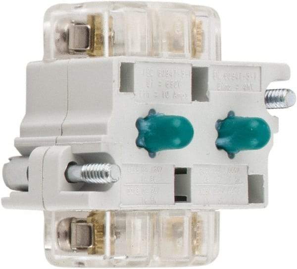Eaton Cutler-Hammer - 2NO, 0.5 Amp, Electrical Switch Contact Block - 120 VAC/VDC, Pressure Terminal, 30-1/2mm Hole, For Use with E34 Operators, Standard 10250T - Exact Tool & Supply