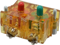 Eaton Cutler-Hammer - NO/NC, 0.5 Amp, Electrical Switch Contact Block - 120 VAC/VDC, Pressure Terminal, 30-1/2mm Hole, For Use with E34 Operators, Standard 10250T - Exact Tool & Supply