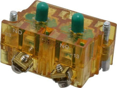 Eaton Cutler-Hammer - 2NO, 0.5 Amp, Electrical Switch Contact Block - 120 VAC/VDC, Pressure Terminal, 30-1/2mm Hole, For Use with E34 Operators, Standard 10250T - Exact Tool & Supply
