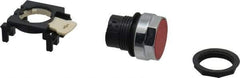 Eaton Cutler-Hammer - 25mm Mount Hole, Flush, Pushbutton Switch Only - Round, Red Pushbutton, Nonilluminated, Momentary (MO) - Exact Tool & Supply