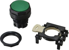 Eaton Cutler-Hammer - 25mm Mount Hole, Flush, Pushbutton Switch Only - Round, Green Pushbutton, Nonilluminated, Momentary (MO) - Exact Tool & Supply