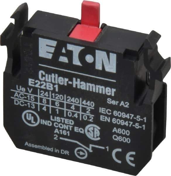 Eaton Cutler-Hammer - NC, Electrical Switch Contact Block - 22-1/2mm Hole, For Use with Indicating Lights, Pushbuttons - Exact Tool & Supply