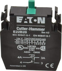 Eaton Cutler-Hammer - 2NO, Electrical Switch Contact Block - 22-1/2mm Hole, For Use with Indicating Lights, Pushbuttons - Exact Tool & Supply