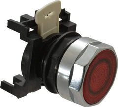 Eaton Cutler-Hammer - 25mm Mount Hole, Flush, Pushbutton Switch Only - Round, Red Pushbutton, Illuminated, Momentary (MO) - Exact Tool & Supply