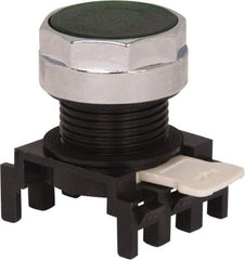 Eaton Cutler-Hammer - 25mm Mount Hole, Flush, Pushbutton Switch Only - Round, Green Pushbutton, Illuminated, Momentary (MO) - Exact Tool & Supply