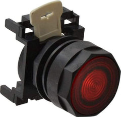 Eaton Cutler-Hammer - 25mm Mount Hole, Flush, Pushbutton Switch Only - Round, Red Pushbutton, Illuminated, Momentary (MO) - Exact Tool & Supply