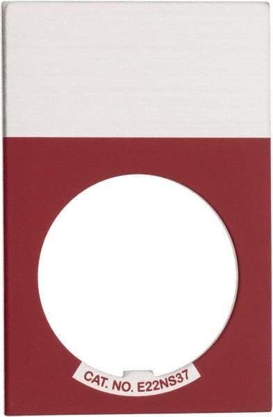 Eaton Cutler-Hammer - Rectangular, Aluminum Legend Plate - Blank - Silver Background, Black Letters, 22-1/2mm Hole Diameter, 1.17 Inch Wide x 1.77 Inch High - Exact Tool & Supply