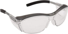 3M - +1.5, Clear Lenses, Anti-Fog, Framed Magnifying Safety Glasses - UV Protection, Adjustable Temples, Gray Plastic Frame, ANSI Z87.1-2010 - Exact Tool & Supply