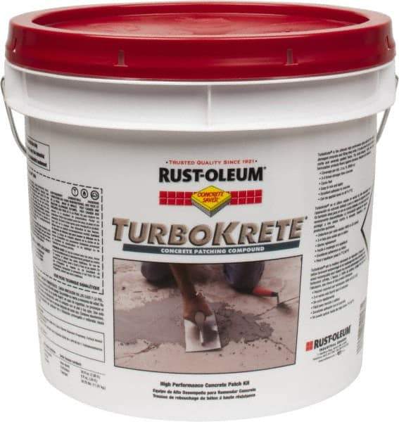 Rust-Oleum - 3.5 Gal Epoxy Patch Kit - Gray, 6.5 Sq Ft Coverage, 100% Solids Epoxy/Aggregate Patching Compound - Exact Tool & Supply