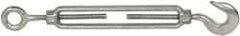 Made in USA - 400 Lb Load Limit, 1/4" Thread Diam, 4" Take Up, Steel Hook & Eye Turnbuckle - 8-1/4" Closed Length - Exact Tool & Supply