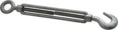 Made in USA - 900 Lb Load Limit, 3/8" Thread Diam, 6" Take Up, Steel Hook & Eye Turnbuckle - 11-7/8" Closed Length - Exact Tool & Supply