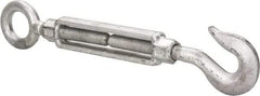 Made in USA - 2,700 Lb Load Limit, 3/4" Thread Diam, 6" Take Up, Steel Hook & Eye Turnbuckle - 17-3/4" Closed Length - Exact Tool & Supply