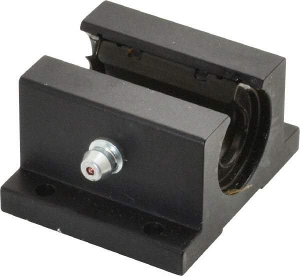 L.M76 - 0.5005" Inside Diam, Open Single Pillow Block Linear Bearing - 2" Overall Width - Exact Tool & Supply