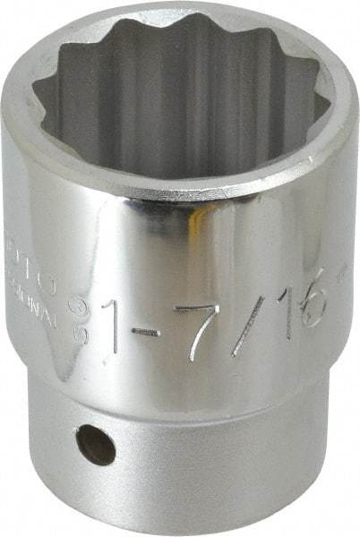 Proto - 1-7/16", 1" Drive, Standard Hand Socket - 12 Points, 2-3/4" OAL - Exact Tool & Supply