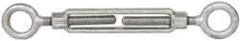 Made in USA - 3,500 Lb Load Limit, 5/8" Thread Diam, 6" Take Up, Steel Eye & Eye Turnbuckle - 16" Closed Length - Exact Tool & Supply