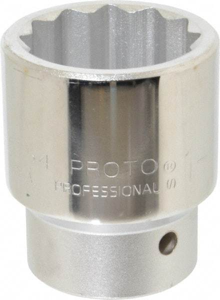 Proto - 1-11/16", 1" Drive, Standard Hand Socket - 12 Points, 3-1/4" OAL - Exact Tool & Supply