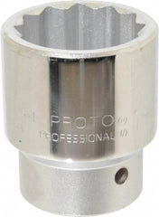 Proto - 1-11/16", 1" Drive, Standard Hand Socket - 12 Points, 3-1/4" OAL - Exact Tool & Supply