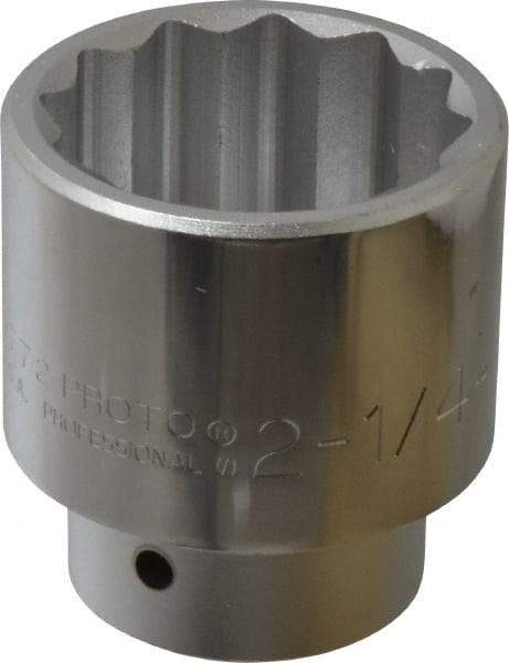 Proto - 2-1/4", 1" Drive, Standard Hand Socket - 12 Points, 3-13/16" OAL - Exact Tool & Supply