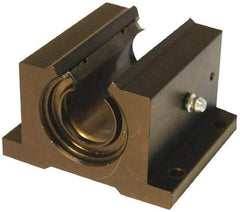 L.M76 - 1.0008" Inside Diam, Open Single Pillow Block Linear Bearing - 3-1/4" Overall Width - Exact Tool & Supply