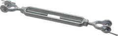 Made in USA - 500 Lb Load Limit, 1/4" Thread Diam, 4" Take Up, Steel Jaw & Jaw Turnbuckle - 8" Closed Length - Exact Tool & Supply