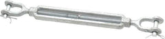 Made in USA - 1,200 Lb Load Limit, 3/8" Thread Diam, 6" Take Up, Steel Jaw & Jaw Turnbuckle - 12" Closed Length - Exact Tool & Supply