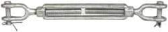 Made in USA - 2,200 Lb Load Limit, 1/2" Thread Diam, 6" Take Up, Steel Jaw & Jaw Turnbuckle - 13" Closed Length - Exact Tool & Supply