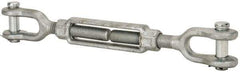 Made in USA - 10,000 Lb Load Limit, 1" Thread Diam, 6" Take Up, Steel Jaw & Jaw Turnbuckle - 18" Closed Length - Exact Tool & Supply