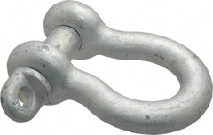 Made in USA - 1-1/8" Nominal Chain Size, 9.5 Ton Carbon Steel Screw Anchor Shackle - 1-1/8" Diam, 1-1/4" Pin Diam, 4-1/4" High x 1-13/16" Wide Inside Jaw, 2-15/16" Inside Width, 2-5/8" Max Body Thickness - Exact Tool & Supply